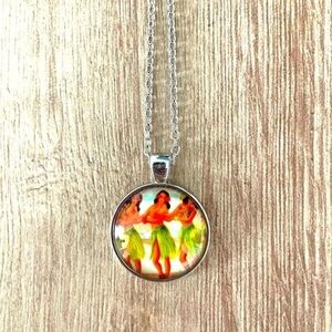 50s Style Hawaii Hula Dancers Necklace, Vintage Look, Unworn, NWT